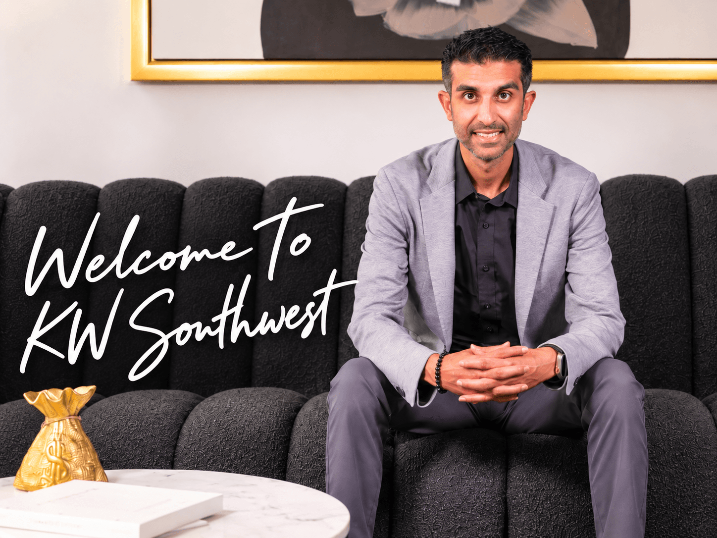 Nimesh Dave, Team Leader at Keller Williams Southwest, with the words Welcome to KW Southwest