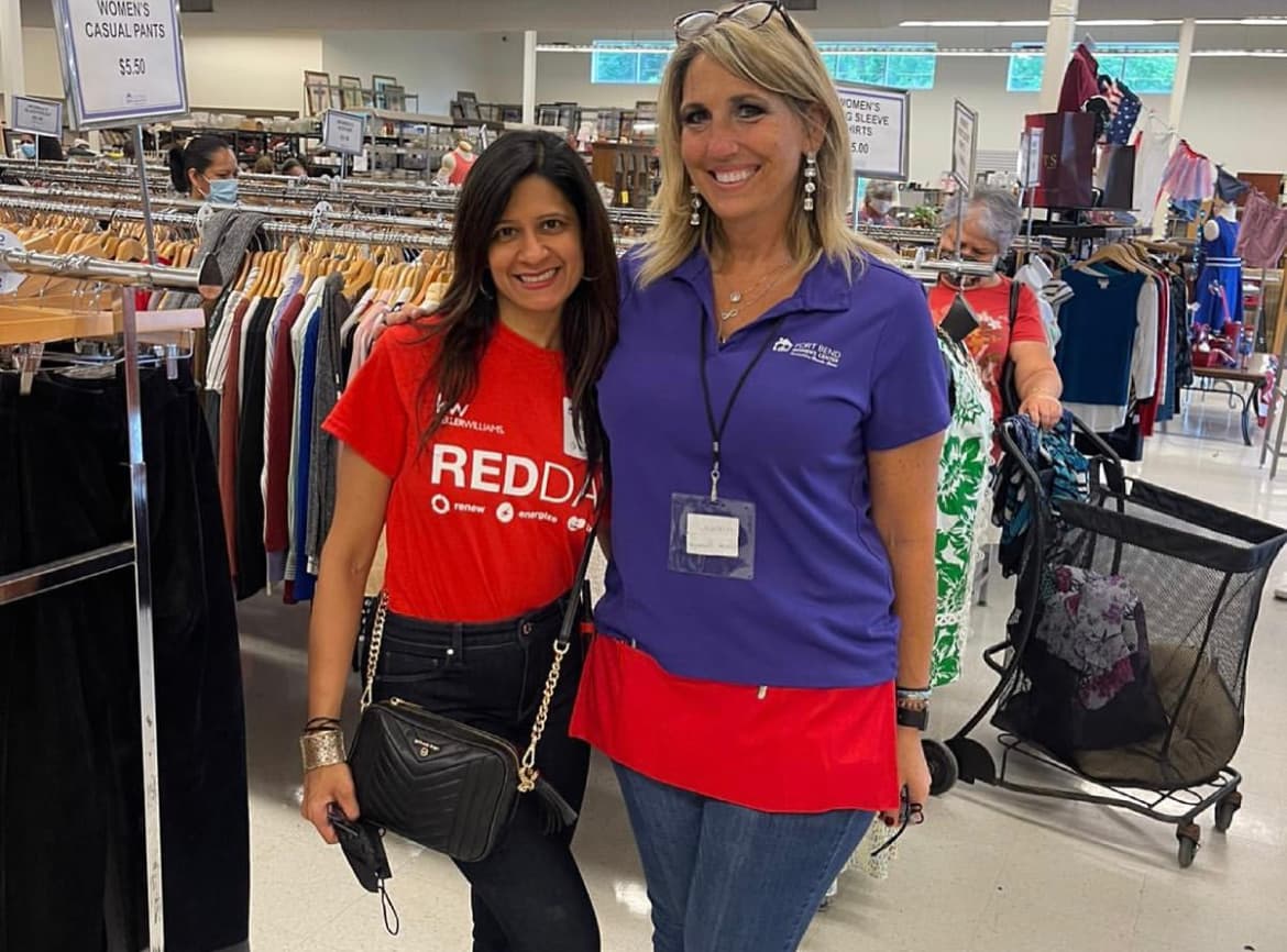Agents sorting donated clothing