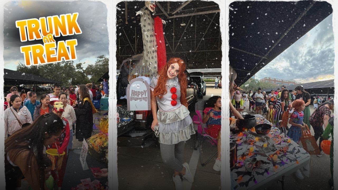 Families collecting candy trunk to trunk at KW Southwest Trunk or Treat 2025
